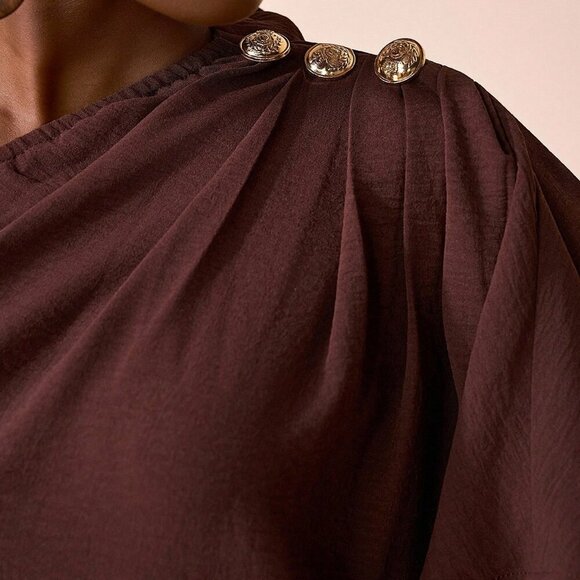 Rust Brown Casual Women's MAXI DRESS - Picture 5 of 8